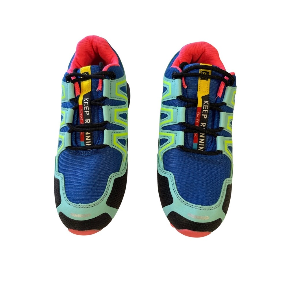 Keep Running Speed 3 Kids Trail Running Shoes Blue Neon Green Pink Sneakers